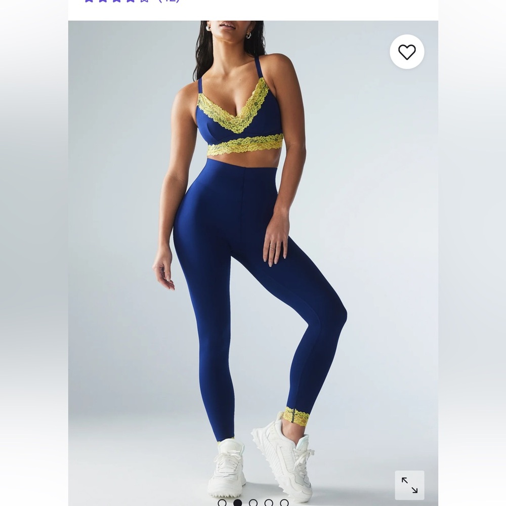 Savage X Fenty athletic 3 piece set: “LaceRace” sports bra, leggings and shorts